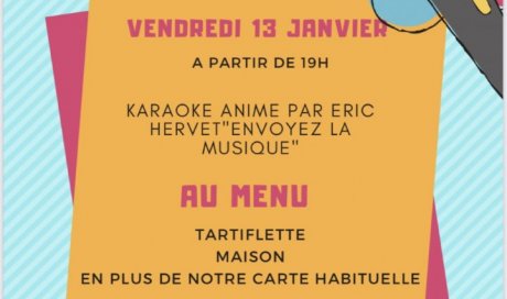 Soirée karaoké vendredi 13 janvier